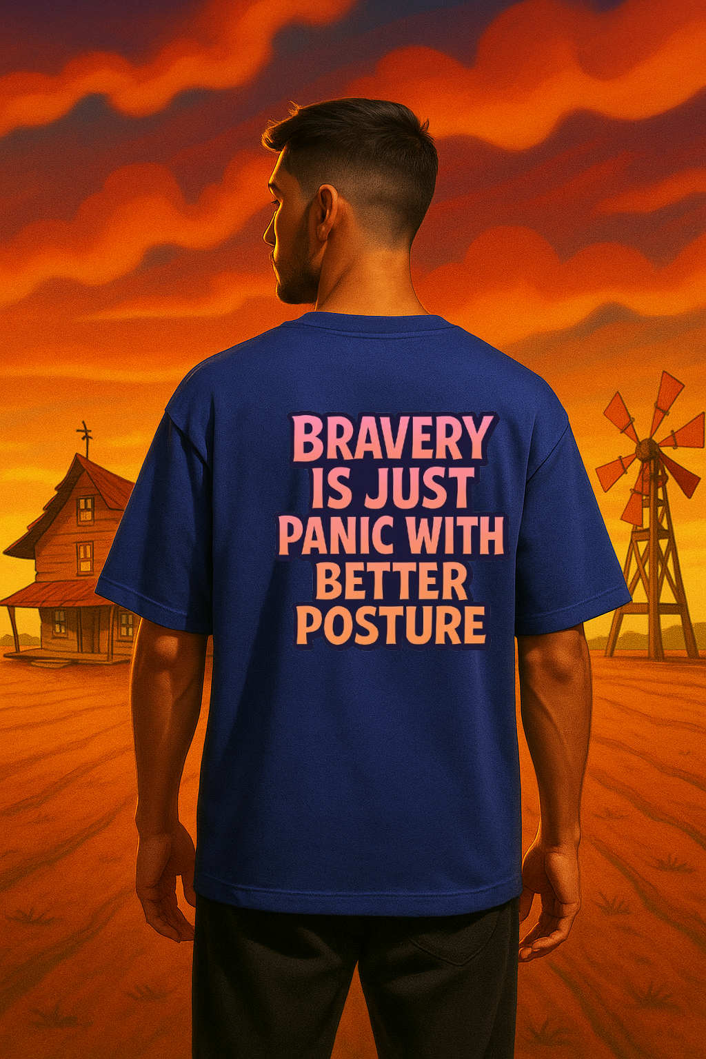Courage in Style: The Bold Bravery Oversized Unisex Tee