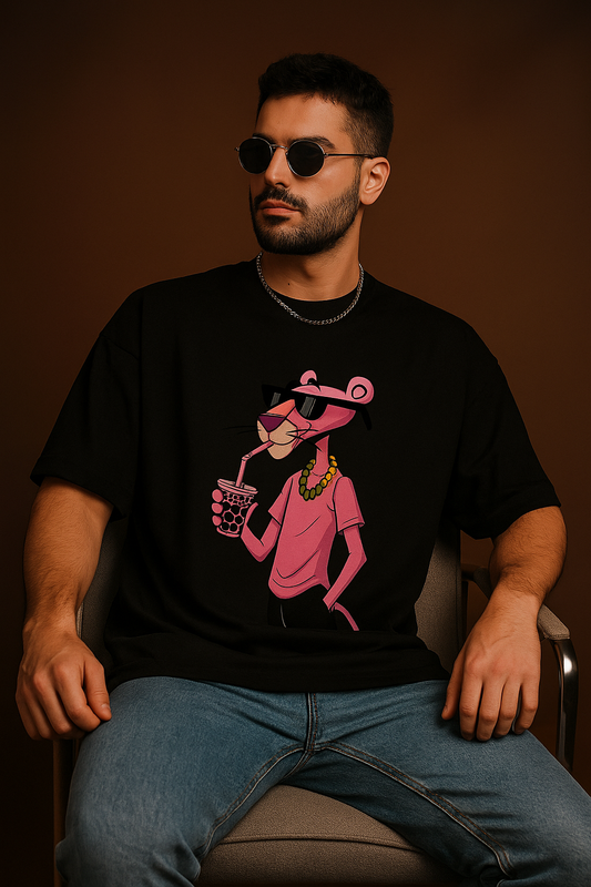 Pink Panther Oversized Drip Tee – Classic Cool Meets Street Style