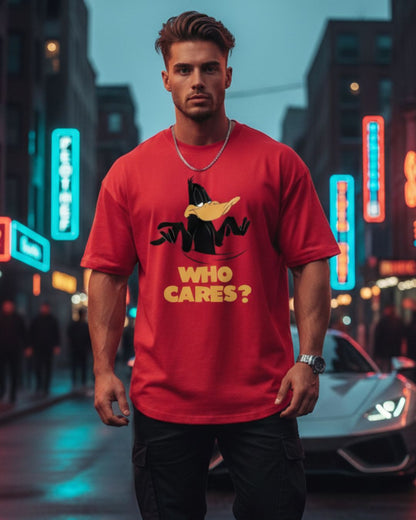 Daffy Duck Who Cares Unisex Oversized Classic T-Shirt