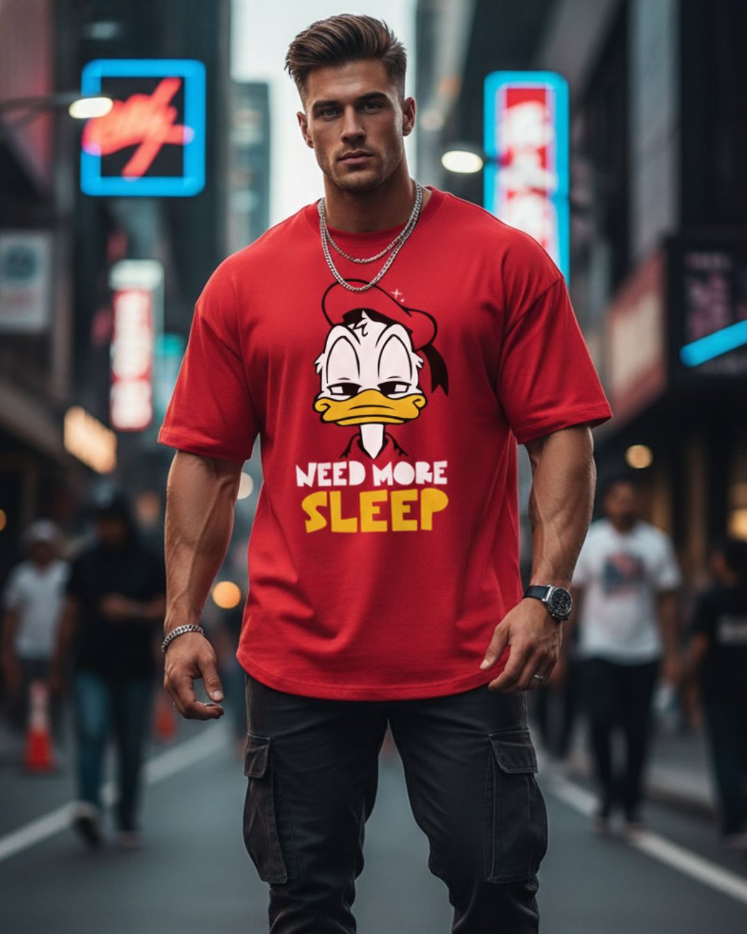 Sleepy Donald Duck Unisex Oversized Classic T-Shirt